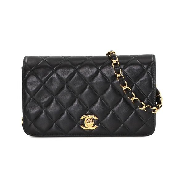 CHANEL Matelasse Chain Shoulder Bag Leather Black Vintage Purse 90279036 - Picture 1 of 7